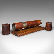 Antique 3 Draw Telescope, English Brass, Leather, Newton & Co, Victorian, C.1870 picture