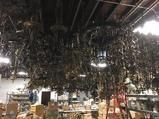 Lifetime 30 Year Collection of Antique Lighting Lamps Light Fixtures Shades Part picture