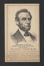 c1880's HD2A Trade Card - Bradford, Conant & Company - President Abraham Lincoln picture