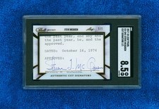 Steve McQueen 2017-2018 Leaf Pearl 1/1 Cut Signature Autographed Auto SGC 8.5 picture