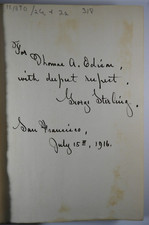 RARE Volume from Thomas Edison's Library, Inscribed by George Sterling to Edison picture