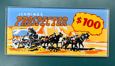 Antique Slot Machine Parts Jennings $1.00 DOLLAR PROSPECTOR Marquee Denominator picture