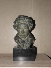 Nice mounted bronze bust of Beethoven signed A. Veriac buste marble old vintage picture
