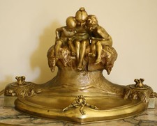 MAGNIFICENT1900S FRENCH ART NOUVEAU BRONZE  BY MAX BLONBAT , LISTED ARTIST  picture