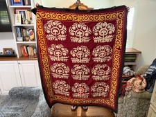 Two Vintage Uzbek Suzani wall hangings/curtains.  54' x 66