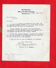 DB52-L.TAPUSCRITE-A.S-GEORGES CATLETT MARSHALL-AMERICAN GENERAL-1921 picture