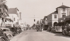 Lake Worth Florida Downtown Advertising RPPC Postcard Early Cars Western Union picture