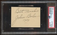 John Boles signed autograph auto 2x4 cut Victor Moritz in Frankenstein PSA Slab picture