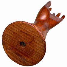 Russel Wright Carved Wood Hand Mannequin Store Display Jewelry Glove Stand Vtg picture