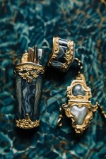 RARE Sewing Etui / Necessaire 1750 England, Priest & Co. Gilt Bronze, Agate + picture