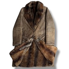 Fendi Coat Zucca Reversible Shearling Fur Vhtf Women Rare Luxury Designer Model picture