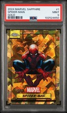 Spider-Man Gold /50 Sapphire 2024 Topps marvel Chrome - PSA 9 - CLEAN picture