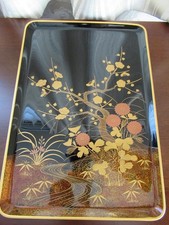 Zouhiko Makie Nashiji Lacquer Tray Gold Kyoto Traditional Craft Collection picture