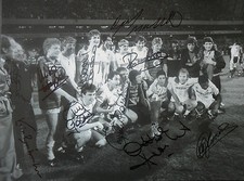 SPURS UEFA CUP 1984 In Person Signed 16x12 Photo TOTTENHAM HOTSPUR COA picture