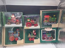 Hallmark Santa Express Locomotive Tin 6 Ornament Christmas Vintage Collection picture