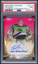 2025 PADPARADSCHA 1/1 #AA-TA BUZZ LIGHTYEAR/TIM ALLEN 1/1 PSA 9 picture