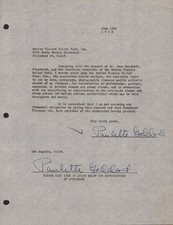 PAULETTE GODDARD - DOCUMENT DOUBLE SIGNED 06/12/1946 picture