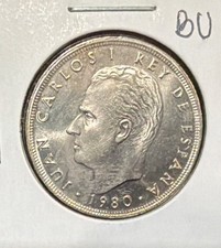 1980(80)Spain 25 Pesetas HIGH GRADE Copper Nickel Coin-‘82 FIFA World Cup-KM#818 picture