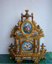 SUPER CLEARANCE $16,000 19THC ORMOLU MOUNTED SEVRES MANTEL JAPY FRERES CLOCK picture