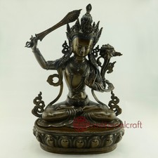 Hand Made Manjushri / Jampelyang Lost Wax Method, Oxidized Copper Alloy  picture
