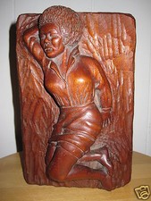 VINTAGE FINE AFRICAN AMERICAN CARVING SCULPTURE NATIONAL MUSEUM EXHIBITED JUDAM picture
