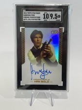 2014 Topps Chrome Star Wars Harrison Ford Han Solo ON CARD AUTO Autograph Rookie picture