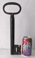 Rare Monumental 18th Century Forged Iron Real Barrel Key 13.5in. 1154 Grams picture