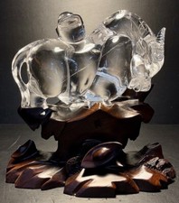 2.5LB Top Rare Natural clear Quartz coe bull mineral specimen Crystal+base picture