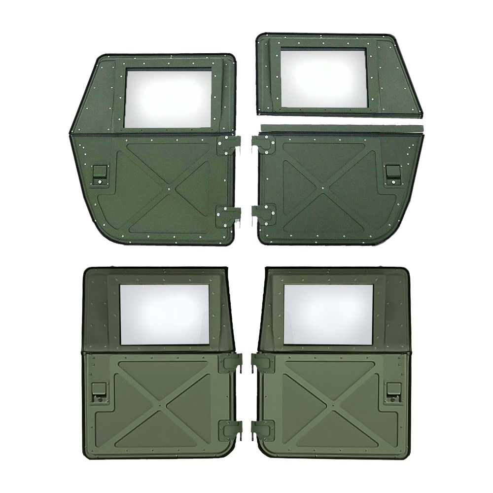 Military Tactical Split Doors - Green- Set of 4- Hard X-Door, fits HUMVEE , USA
