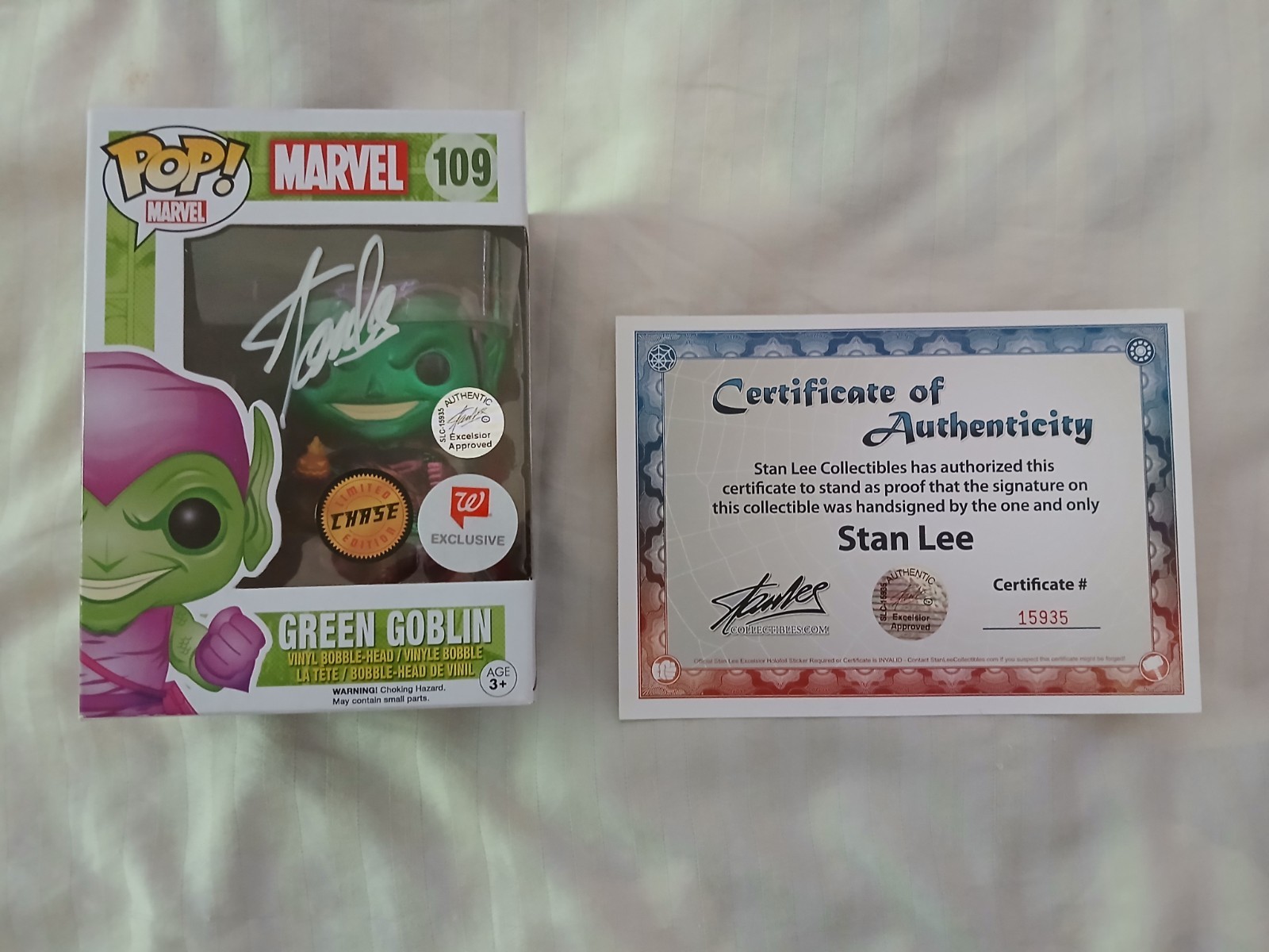 🔥Rare Green Goblin Chase Funko Pop signed by Stan Lee Certified/Authenticated 🔥Rare Green Goblin Chase Funko Pop signed by Stan Lee Certified/Authenticated