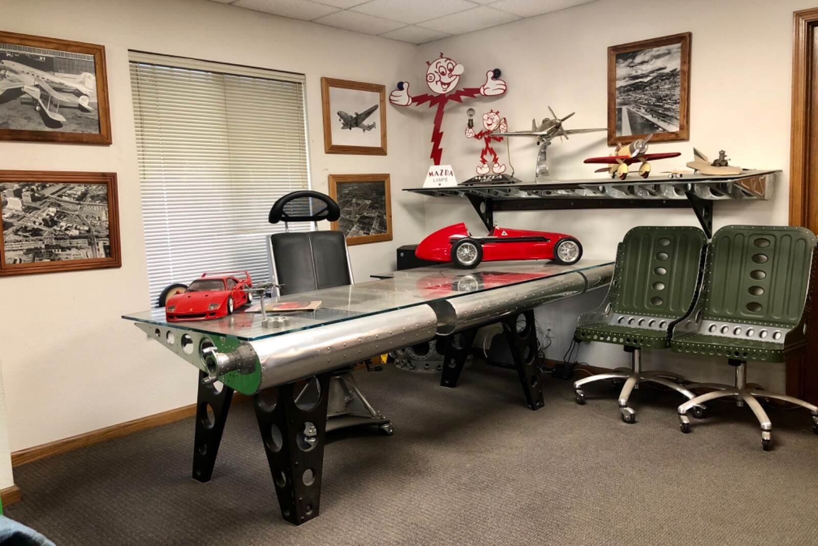 VINTAGE AVIATION AIRPLANE FURNITURE 6-PCS WW2 HIGH FLYING STYLE
