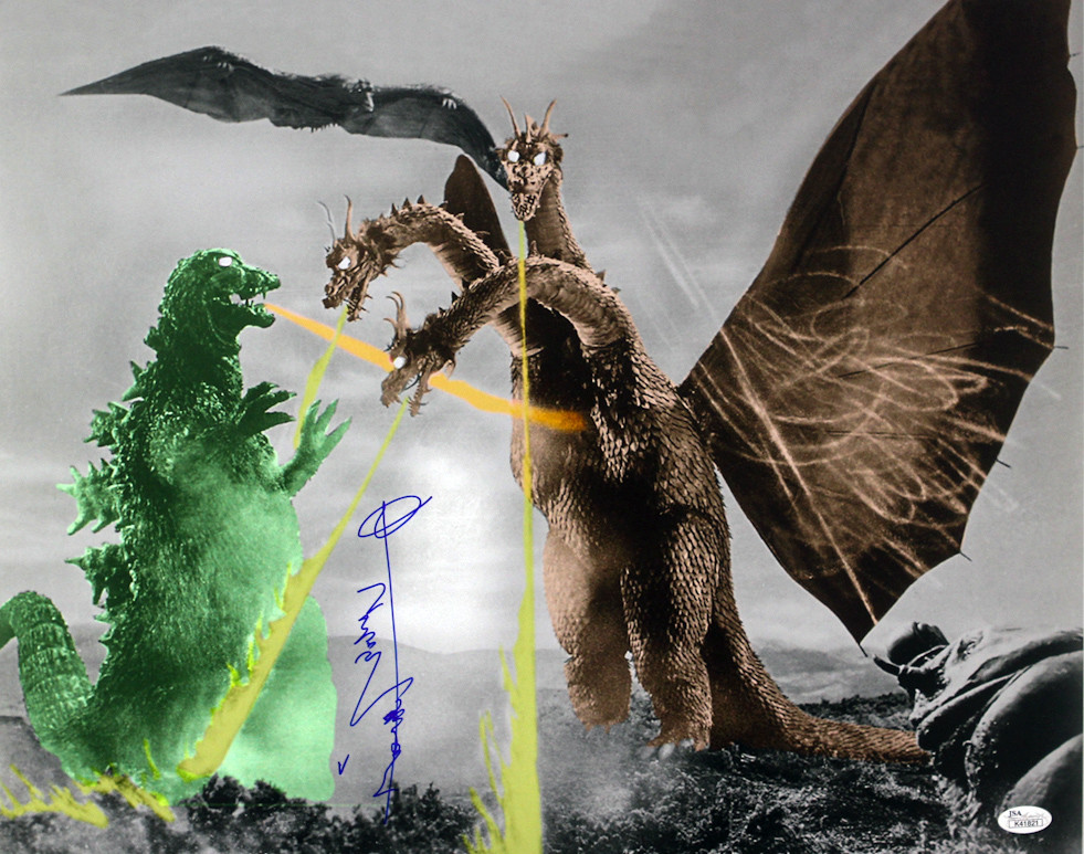 1954-1971 Haruo Nakajima Godzilla Signed LE 16x20 Color Photo (JSA) 1954-1971 Haruo Nakajima Godzilla Signed LE 16x20 Color Photo (JSA)
