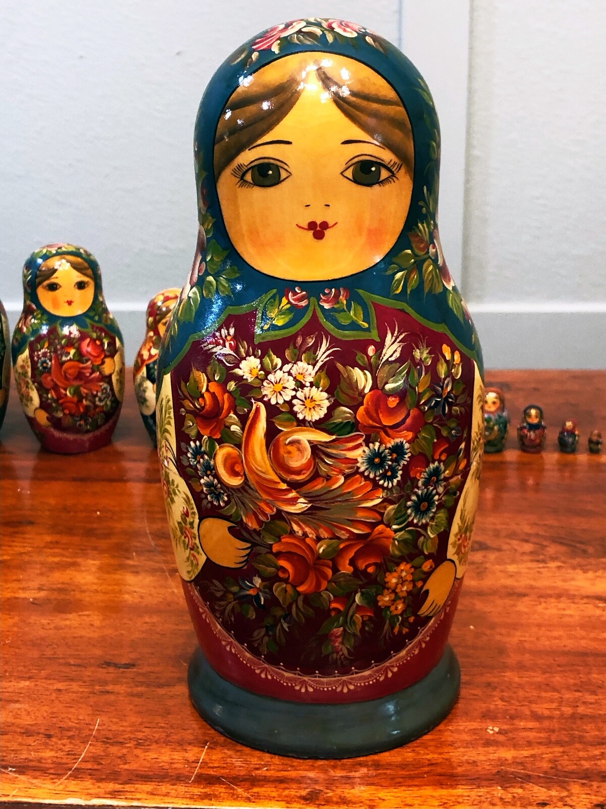 RARE 1988 USSR Matryoshka • Signed Antonov I.G. Zagorsk • 13-Piece Museum Set