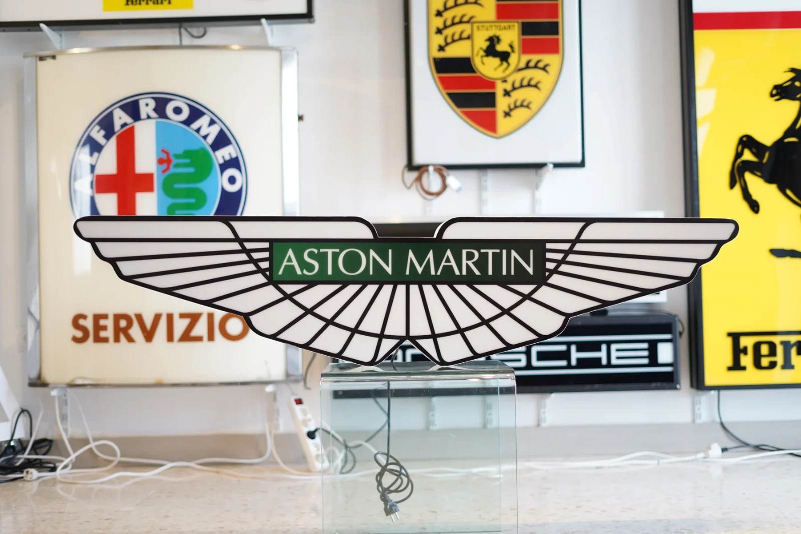 2003 Aston Martin Official dealer illuminated wing sign 2003 Aston Martin Official dealer illuminated wing sign