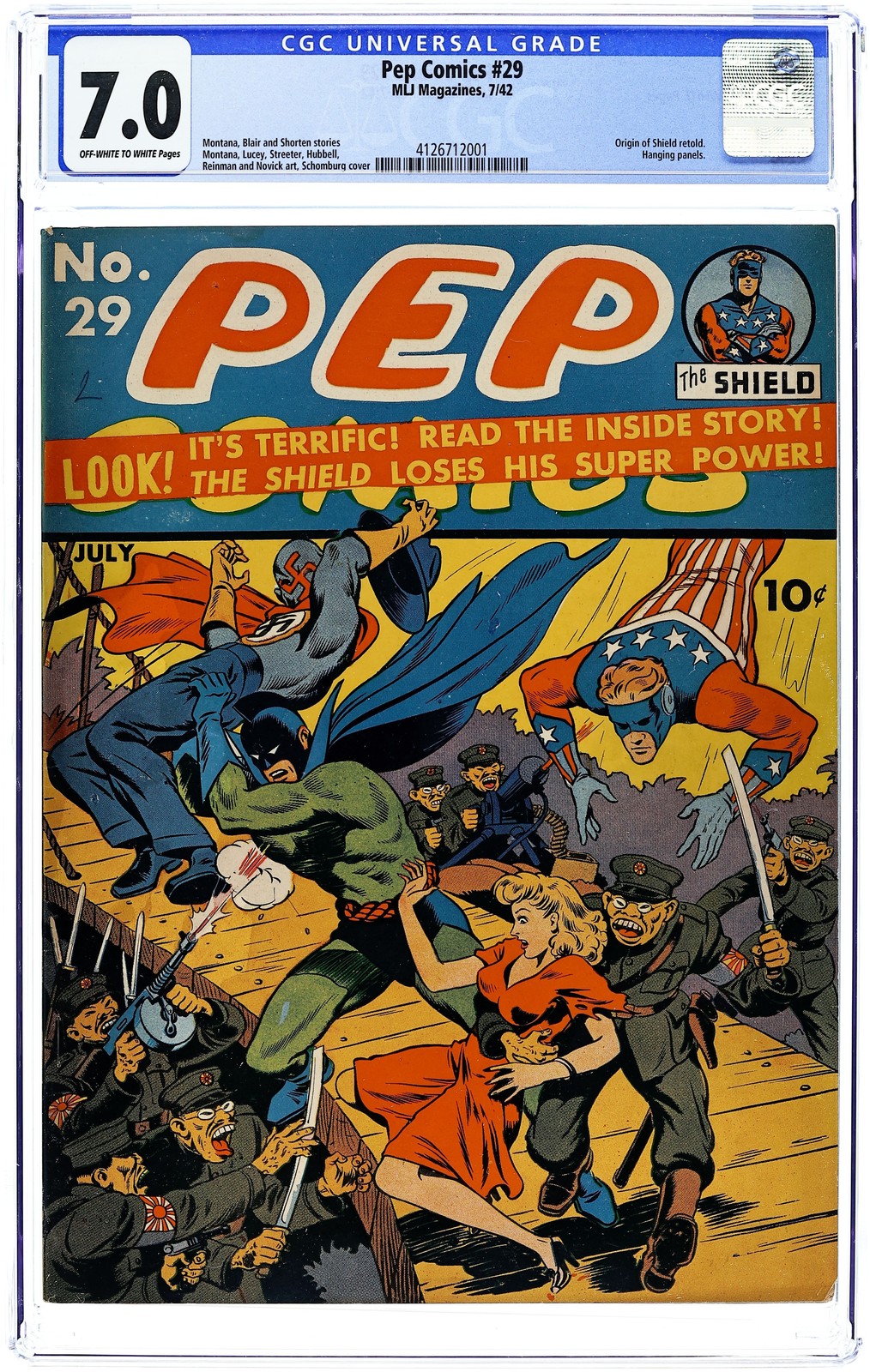 Pep Comics #29 CGC 7.0 1942 4126712001 Pep Comics #29 CGC 7.0 1942 4126712001