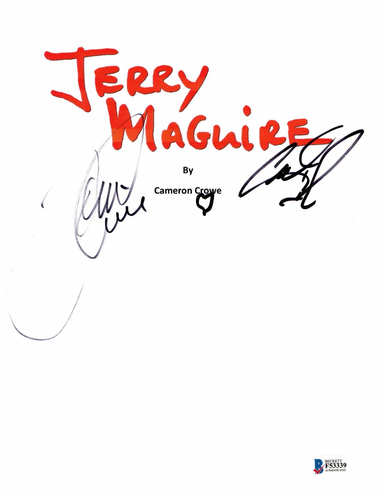 TOM CRUISE & CUBA GOODING JR. SIGNED JERRY MAGUIRE MOVIE SCRIPT BECKETT BAS
