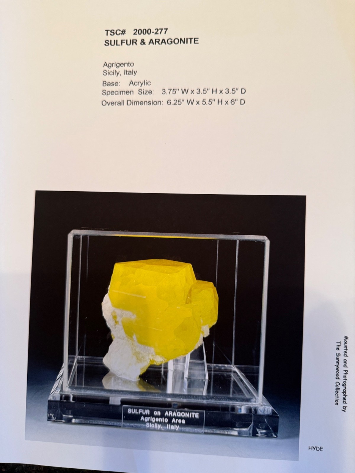 Sulfur and Aragonite Mineral Specimen Gem Sulfur and Aragonite Mineral Specimen Gem
