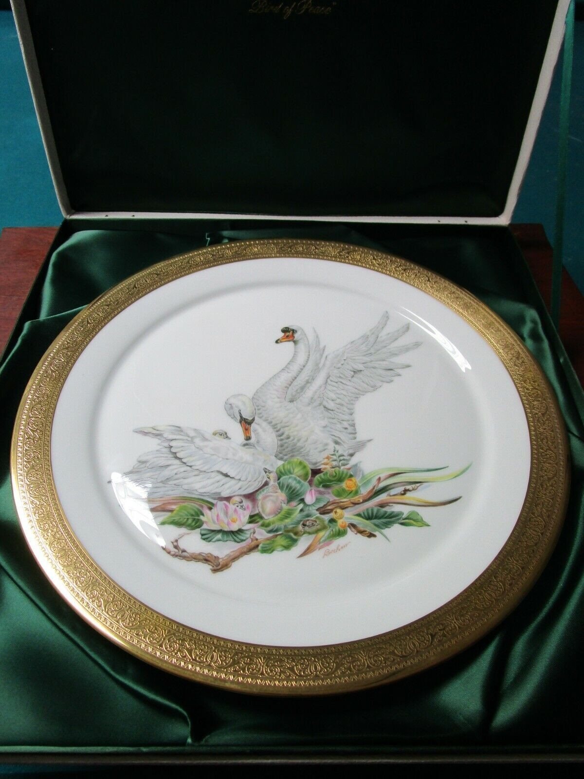 Boehm Birds Of Peace Platter Wall Plaque Mute Swans 1972 Original Box Pick 1 ^^