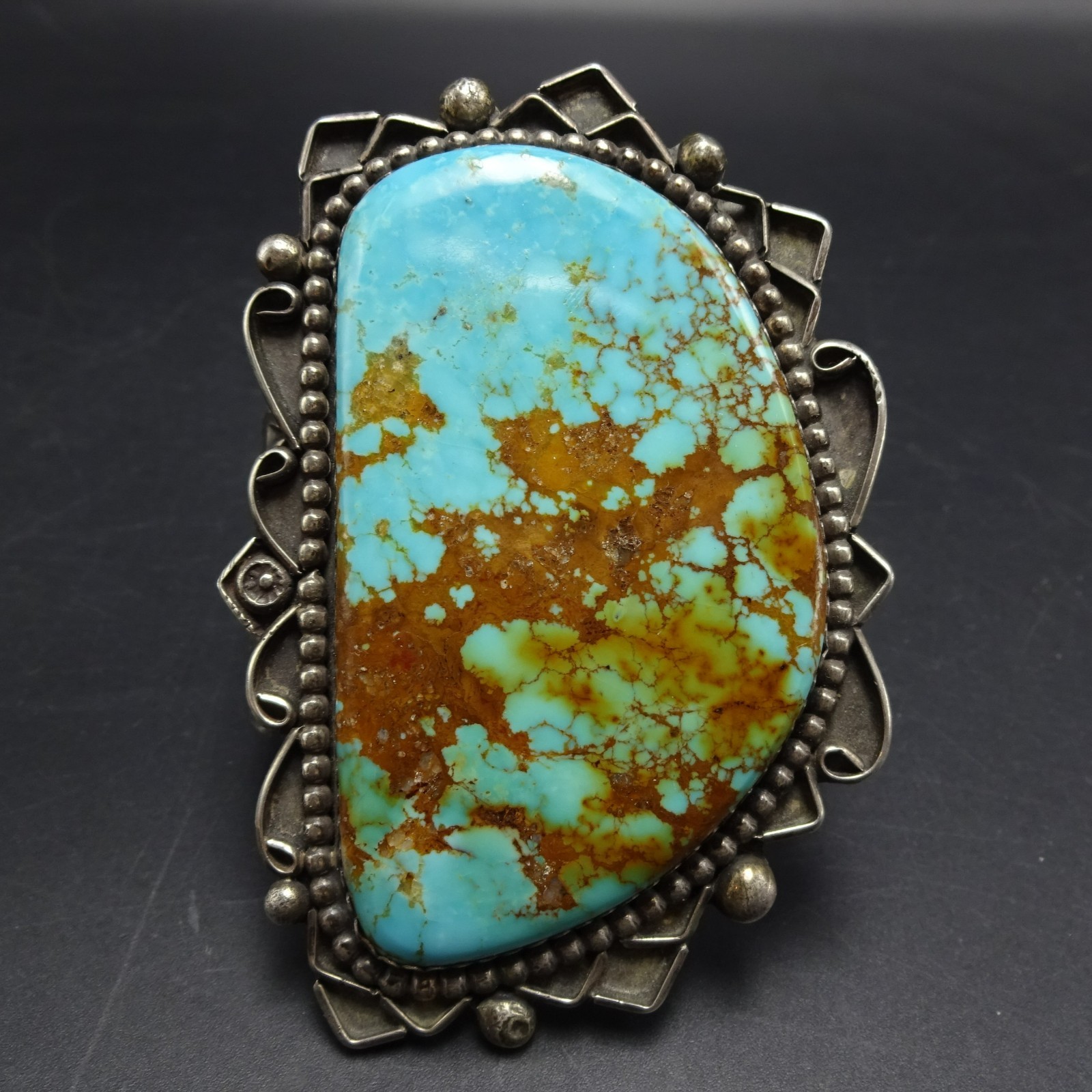 Huge Old c1950s ROYSTON TURQUOISE Sterling Silver Cuff BRACELET Vintage PAWN Huge Old c1950s ROYSTON TURQUOISE Sterling Silver Cuff BRACELET Vintage PAWN