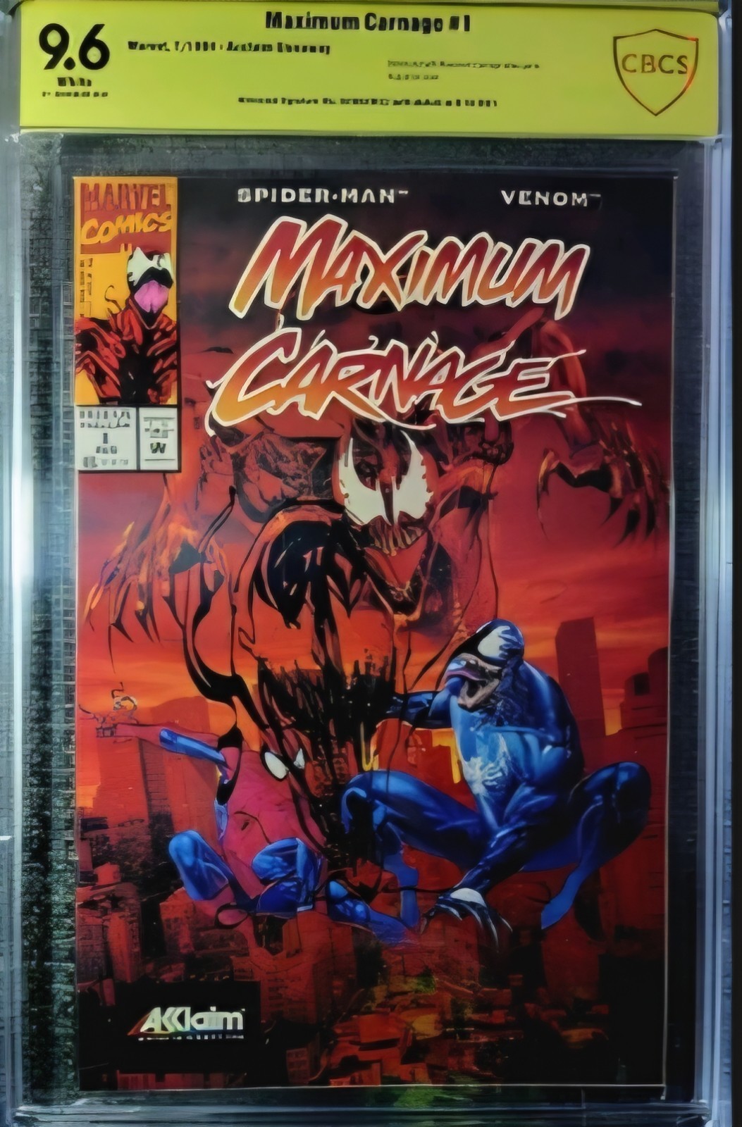 Marvel Comics Maximum Carnage #1 ( Acclaim Promo) CBCS 9.6 signed and sketched.