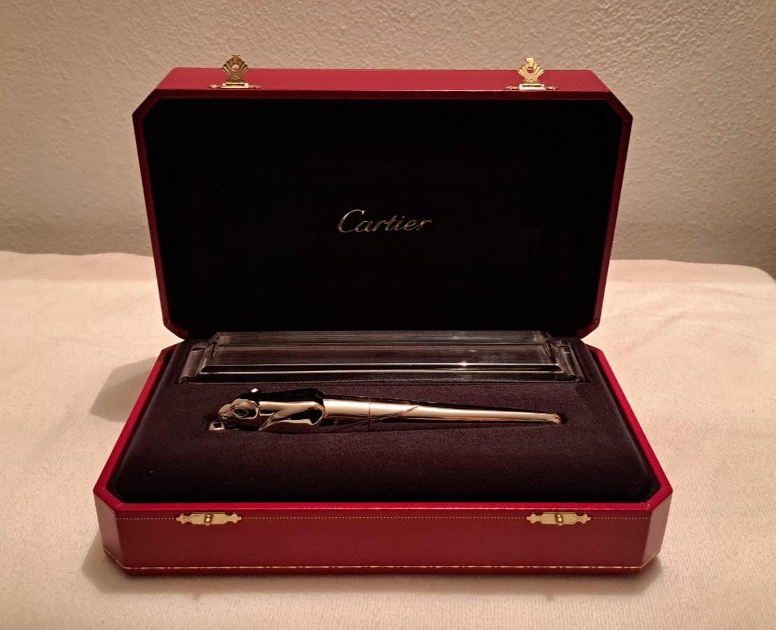 Cartier Exceptional Panther de Cartier Sterling Silver Fountain Pen 