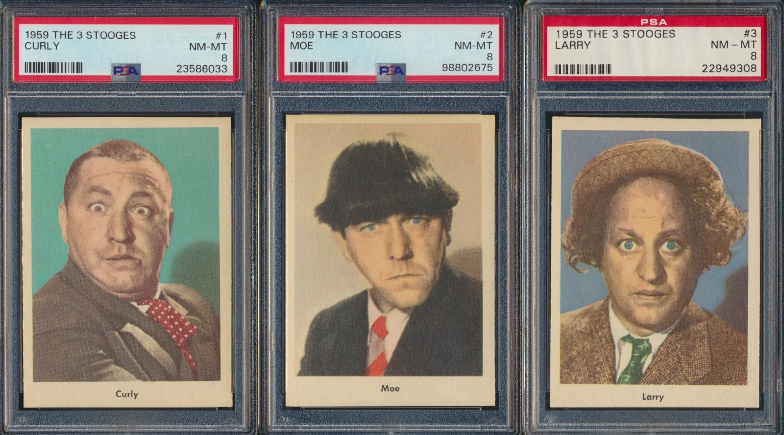 1959 FLEER THE 3 STOOGES COMPLETE MASTER SET #8 CURRENT FINEST 8.92GPA RATING