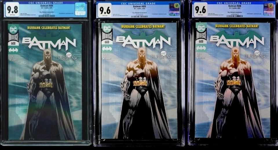 BATMAN #608 CITY OF BURBANK SPECIAL EDITION CGC 9.8 + 9.6 X2 SET JIM LEE COVER BATMAN #608 CITY OF BURBANK SPECIAL EDITION CGC 9.8 + 9.6 X2 SET JIM LEE COVER