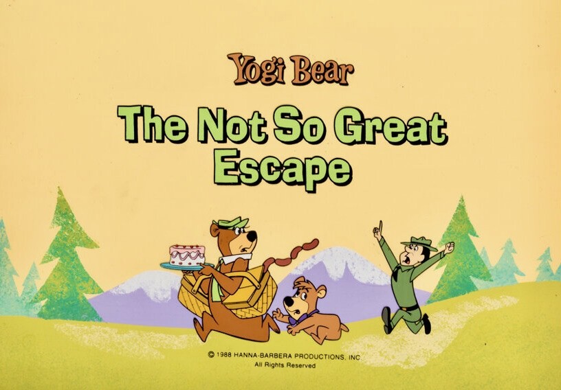 Yogi Bear Cel Hanna Barbera Original Production Title Card Rare One Of A Kind