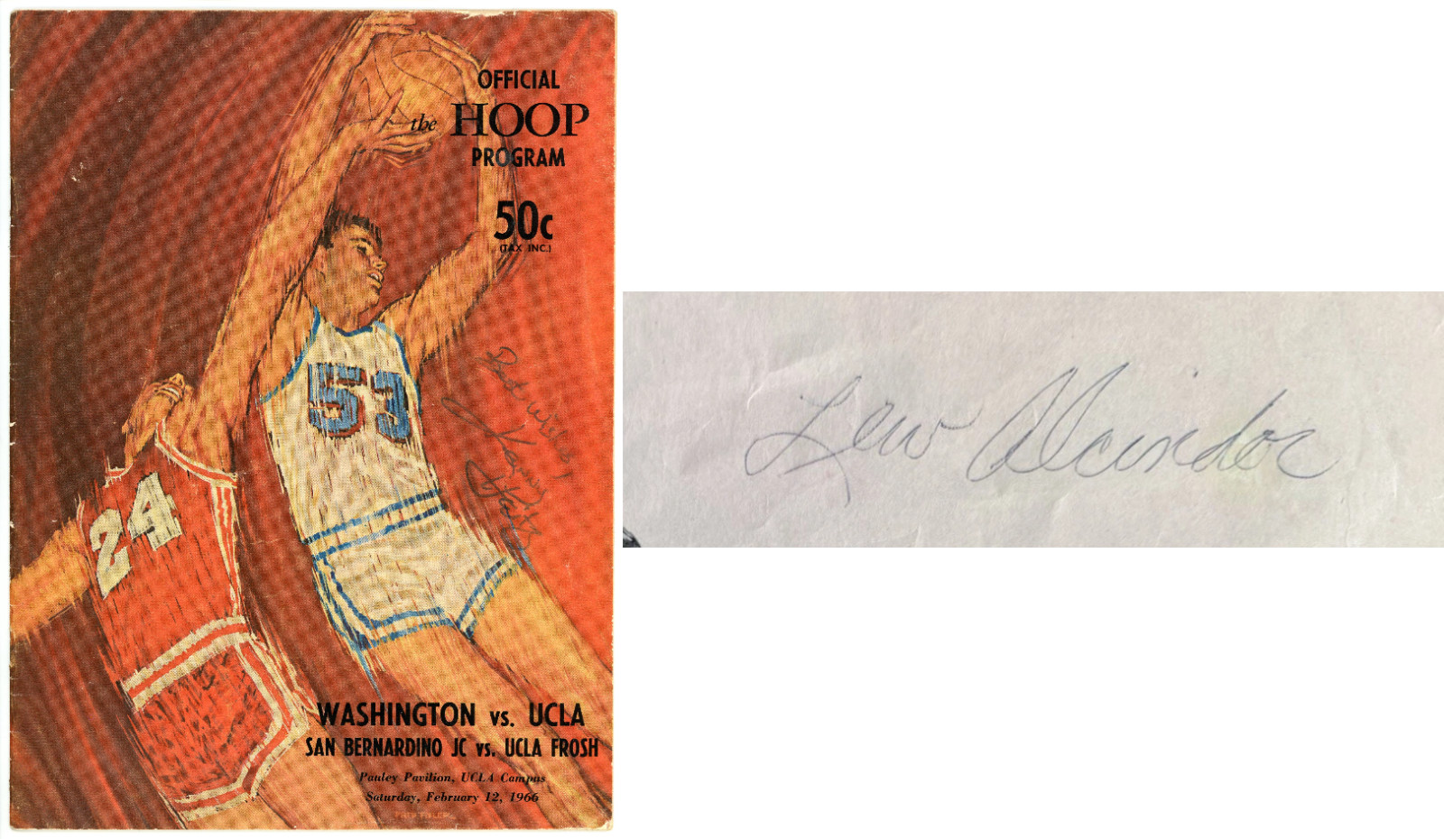 Lew Alcindor ~ Signed Autographed 1950's UCLA Auto Kareem Abdul-Jabbar ~ JSA LOA