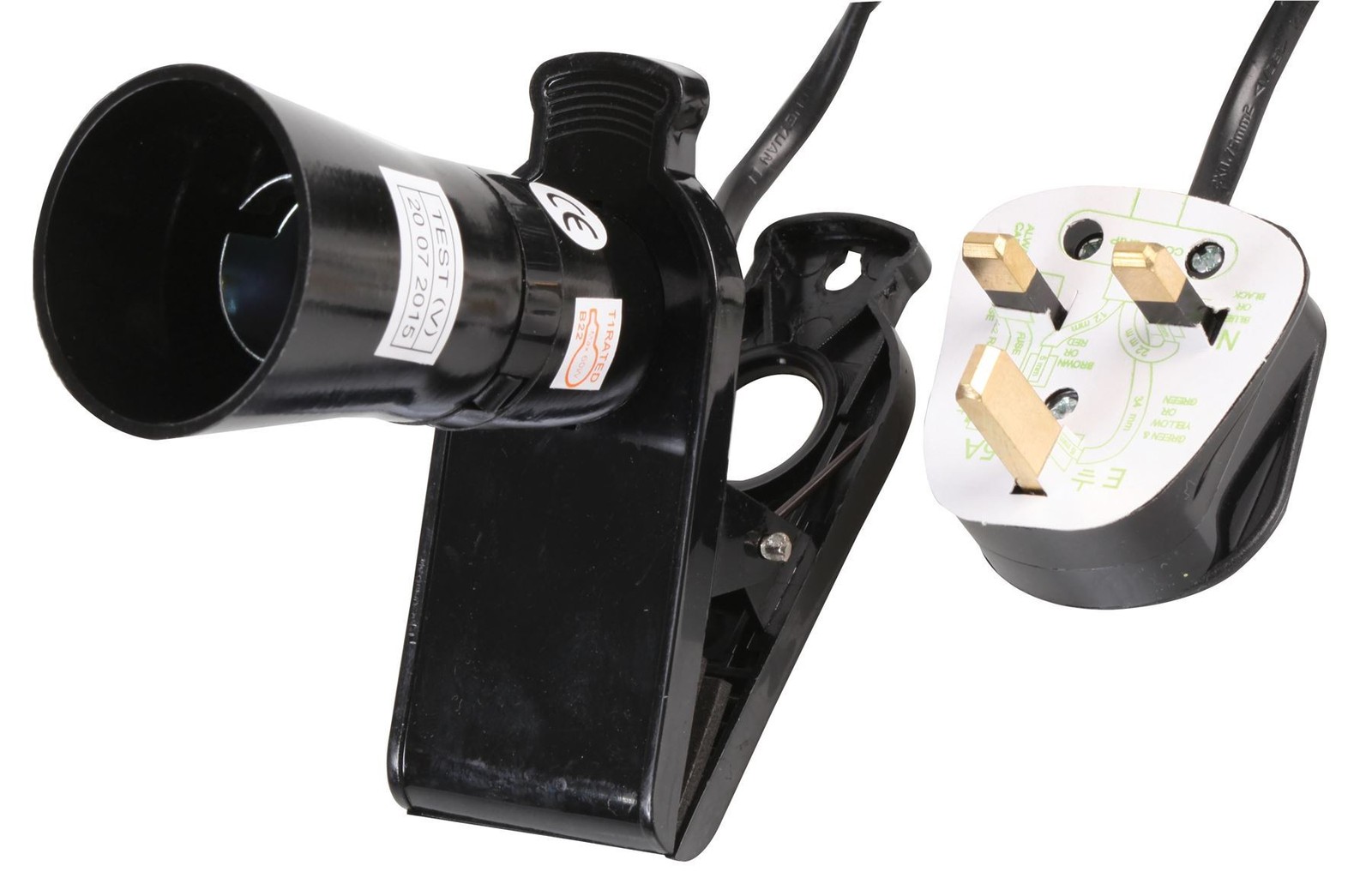 PRO ELEC - Black Clip-on Lamp Socket