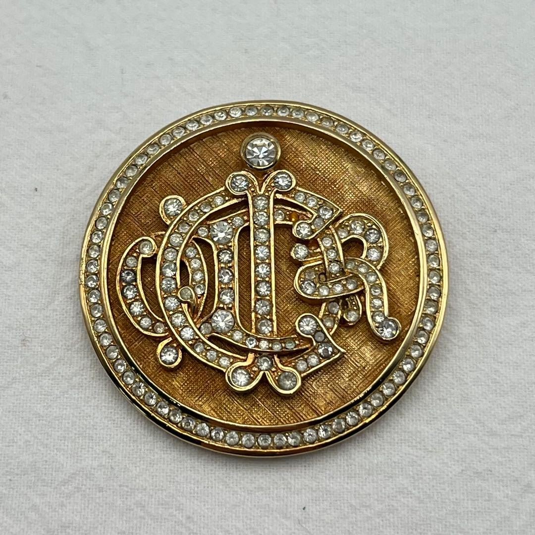 Christian Dior Cd Logo Rhinestone Brooch Dior Women Rare Luxury Designer Model L Christian Dior Cd Logo Rhinestone Brooch Dior Women Rare Luxury Designer Model L
