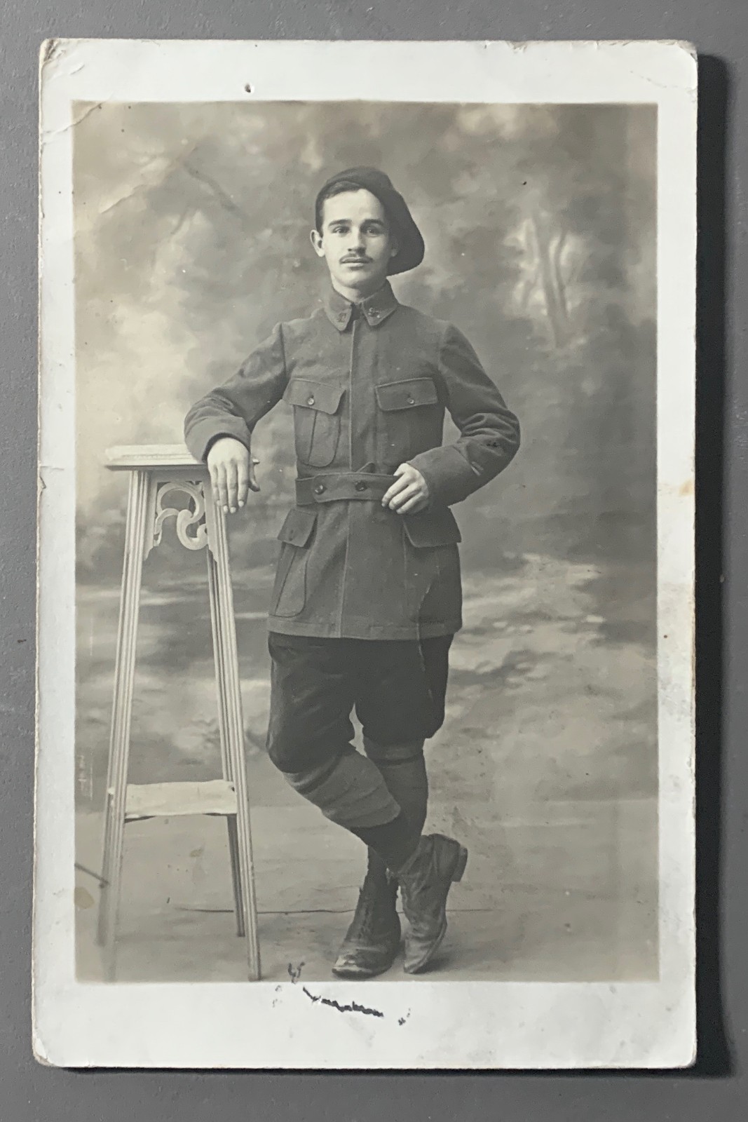 PHOTO CARD military man gay photographer Lançon Frères Chambéry Annecy