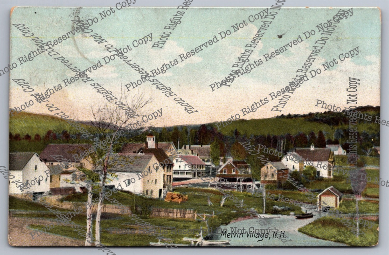 Antique 1910 Postcard Melvin Village View New Hampshire 
