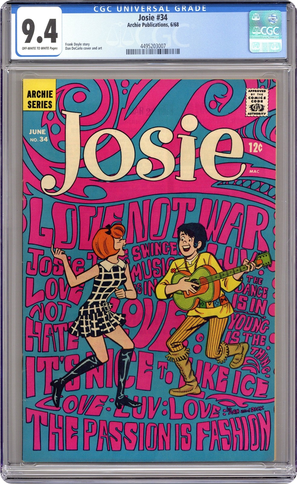 Josie and the Pussycats #34 CGC 9.4 1968 4495203007